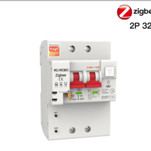 Llave Electrica Wifi zigbee Tuya smart 2p 32A con monitoreo de consumo