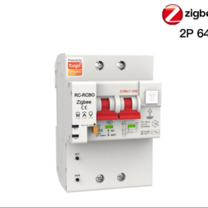 Llave Electrica Wifi zigbee Tuya smart 2p 64A con monitoreo de consumo